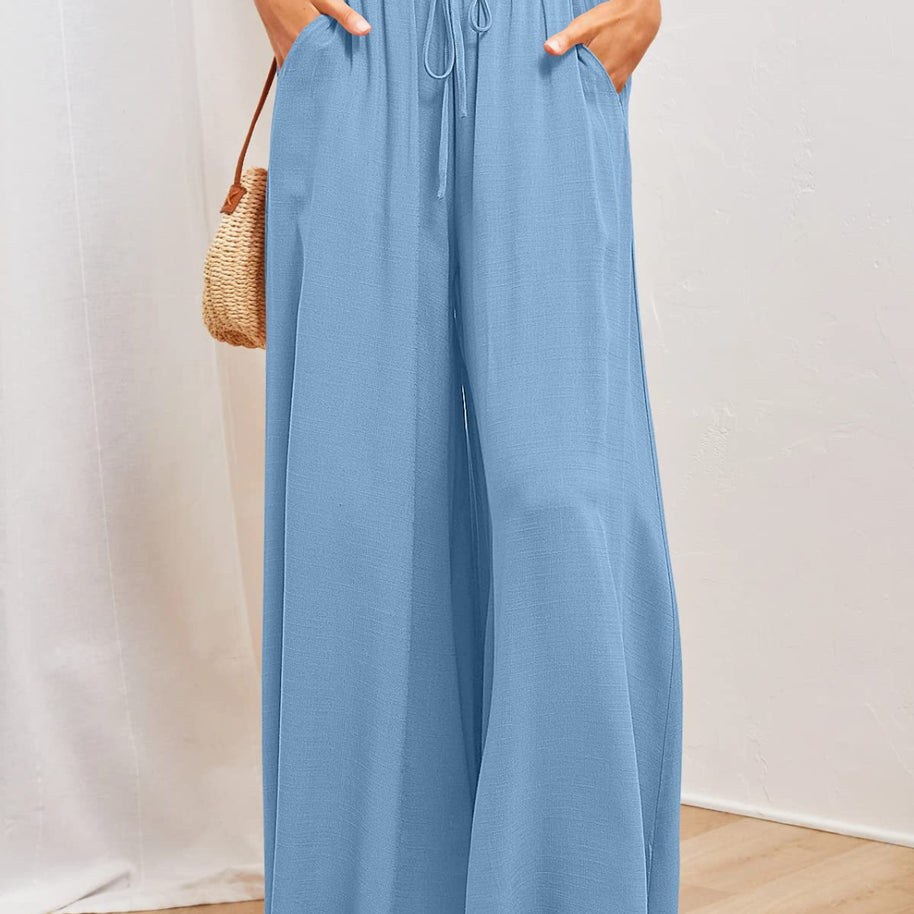womens wide leg pants with pockets